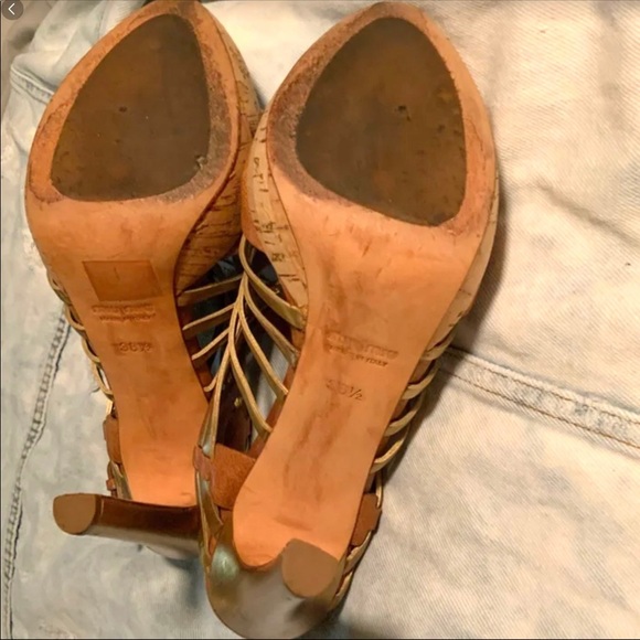 miu miu | Authenticated | Gladiator | Cork Platforms in Gold, Tan & Caramel - Picture 14 of 16